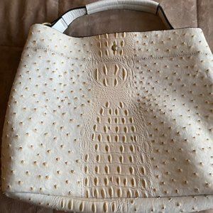 White And Tan Bag/Purse